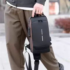 Mochila de Pecho Anti-robo con Cerradura para Hombres