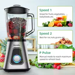 BioloMix 1300W Smoothie Blender con Jarra de Vidrio de 1.5L - comprar online