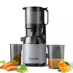 Exprimidor de Frutas BioloMix - Prensa en Frío con Tolva Ancha de 130mm - comprar online