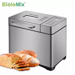 Biolomix Máquina de Pan Automática de Acero Inoxidable 1KG - 19 Programas 650W - Glovitecno