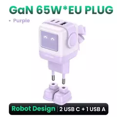 Imagen de Cargador UGREEN 65W GaN - Diseño Robot y Carga Rápida 4.0