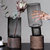 Botanical round glass vase with wooden base - buy online