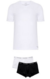 KIT Calvin Klein 2 Cuecas Trunk e 1 Camiseta Masculina - Branco e Preto - loja online