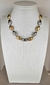 Choker pave oval liso duo gold ouro mix