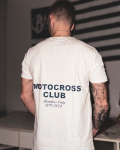 Camiseta Braap! Motocross Club - Off White / Azul Marinho