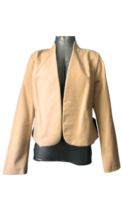 Saco elegante color champagne foto ecommerce frontal.