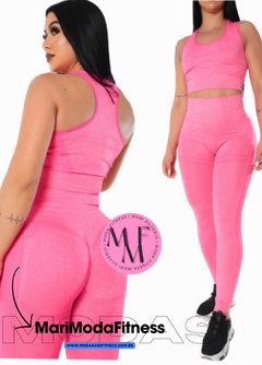 Conjunto Fitness Fernanda em poliamida Top nadador + Calça Empina bumbum - loja online