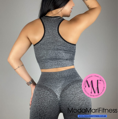 Conjunto fitness Fernanda em poliamida - Top nadador + Short com empina bumbum - loja online