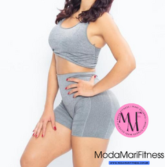 Conjunto fitness Fernanda em poliamida - Top nadador + Short com empina bumbum - loja online