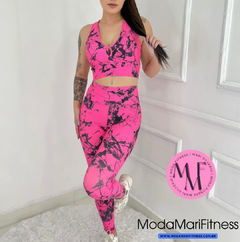 Conjunto Gabi em Tecido Marmorizado Top nadador + Calça - Cores (Suplex) - loja online