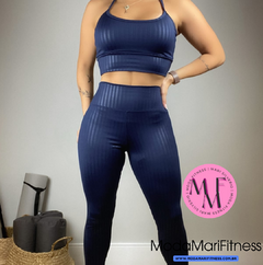 Conjunto Fitness Heloisa em tecido 3D - Top Alcinha + Calça (Suplex) - Moda Mari Fitness 