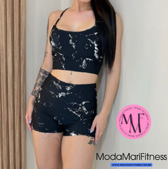 Conjunto Gabi em Tecido Marmorizado Top Alcinha + Short (Suplex)