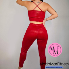 Conjunto Fitness Heloisa em tecido 3D - Top Alcinha + Calça (Suplex) - Moda Mari Fitness 