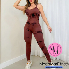 Macaquinho Fitness Beatriz com estampa marmorizada e Empina bumbum - Calça - Moda Mari Fitness 