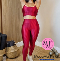 Conjunto Fitness Heloisa em tecido 3D - Top Alcinha + Calça (Suplex)