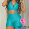 Conjunto Fitness Heloisa em tecido 3D Top nadador + Short (suplex)