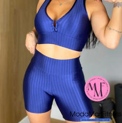 Conjunto Fitness Heloisa em tecido 3D Top nadador + Short (suplex) - loja online