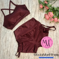 Conjunto Fitness Heloisa em tecido 3D - Top ALCINHA + Short (Suplex)