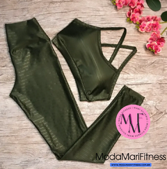 Imagem do Conjunto Fitness Heloisa em tecido 3D - Top Alcinha + Calça (Suplex)