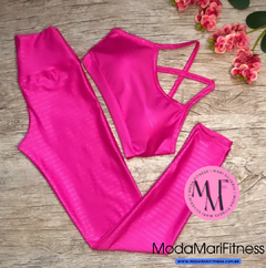 Conjunto Fitness Heloisa em tecido 3D - Top Alcinha + Calça (Suplex)