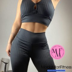 Conjunto Fitness Heloisa em tecido 3D - Top Nadador + Calça (Suplex) - loja online