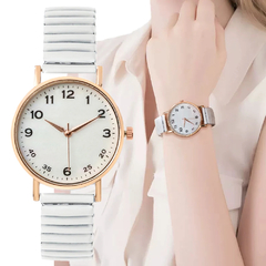 Relógio Feminino Digital de Luxo Branco Quartz Casual na internet