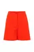 Short Vermelho com Recortes e Pesponto