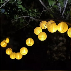 Combo Guirnaldas Decorativas - Luces navideñas 100 leds+ Farolitos chinos 20 luces - Todo Solar