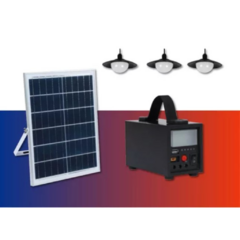 Kit Solar Portatil Panel Linterna Usb 3 Focos Luz Emergencia - comprar online