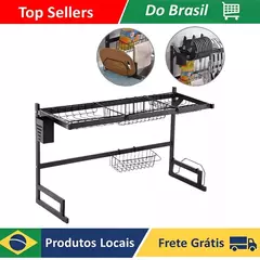 Escorredor de Louça Rack de Cozinha Inox Organizador de Pia - comprar online