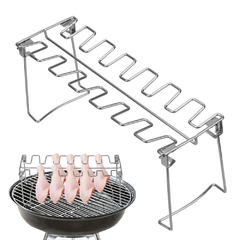 Churrasco Antiaderente Suporte De Grelha De Aço Inoxidável, Churrasco, Carne, Frango, Asa, Perna, Grill, Forno, Suporte De Torrador, Cozinhando Rack - Cozinha Temperada