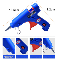 DIZAINLIFE-EU Pistola de Cola Hot Melt, Mini Calor Elétrico, Ferramenta De Reparo De Temperatura, Thermo Industrial, Varas De Cola, DIY, 7mm, 20W - Cozinha Temperada