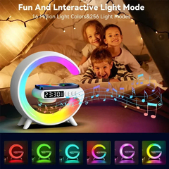 Multifunction Wireless Charger Pad, 15W Estação de Carregamento Rápido, Alto-falante, TF, RGB, Night Light, iPhone, Samsung, Xiaomi, Huawei - comprar online