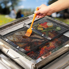 LMETJMA PTFE Malha Grill Sacos Reutilizáveis Antiaderente BBQ Churrasco Sacos para Fumantes De Gás De Carvão BBQ Veggie Grill Sacos JT41