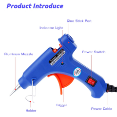 Oimg 20w hot melt pistola de cola mini armas de uso doméstico industrial temperatura do calor termo elétrica ferramenta de reparo 7mm bastões de cola - Cozinha Temperada