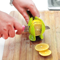 Aço Inoxidável Handheld Kitchen Slicer, Laranja Limão Slicer, Clipe De Corte De Tomate, Fatiador De Frutas, Cortador De Cebola, Cozinha Item Acessórios - comprar online