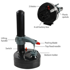 Imagem do Descascador De Batata Elétrico Com 1 Lâminas De Substituição, Aço Inoxidável, Descascador De Frutas Rotativo Automático, Apple Paring Machine