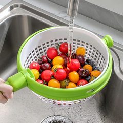 Cesta De Drenagem Rotativa, Salada De Legumes E Frutas Pressionada À Mão, Disp - Cozinha Temperada