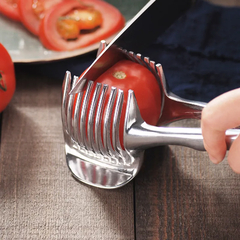 Aço Inoxidável Handheld Kitchen Slicer, Laranja Limão Slicer, Clipe De Corte De Tomate, Fatiador De Frutas, Cortador De Cebola, Cozinha Item Acessórios na internet