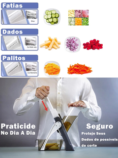 Cortador de Vegetais Manual, 5 em 1, cebola, limão, batata, cenoura, beterraba - Cozinha Temperada