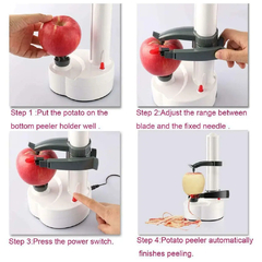 Imagem do Descascador Elétrico Multifuncional para Frutas e Legumes, Aço Inoxidável Automático, Descascador De Maçã, Máquina De Cortador De Batata