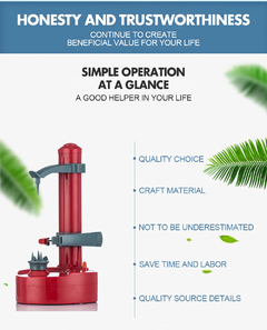 Descascador De Batata Elétrico Com 1 Lâminas De Substituição, Aço Inoxidável, Descascador De Frutas Rotativo Automático, Apple Paring Machine - Cozinha Temperada