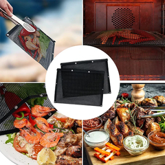 LMETJMA PTFE Malha Grill Sacos Reutilizáveis Antiaderente BBQ Churrasco Sacos para Fumantes De Gás De Carvão BBQ Veggie Grill Sacos JT41 - loja online