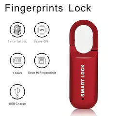 Imagem do Mini Cadeado de impressão digital USB Keyless, Bloqueio de bagagem eletrônico