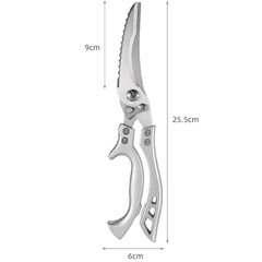 Tesoura de cozinha de aço inoxidável, faca limpa, poderosa, frango, osso, carne, frutas, desosso, pato, peixe - Cozinha Temperada