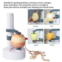 Descascador Elétrico Multifuncional para Frutas e Legumes, Aço Inoxidável Automático, Descascador De Maçã, Máquina De Cortador De Batata - Cozinha Temperada