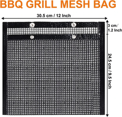 LMETJMA PTFE Malha Grill Sacos Reutilizáveis Antiaderente BBQ Churrasco Sacos para Fumantes De Gás De Carvão BBQ Veggie Grill Sacos JT41 - comprar online