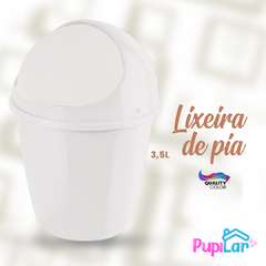 KIT PIA LIXEIRA 3,5L + DISPENSER 550ML BRANCO - PUPILAR - comprar online