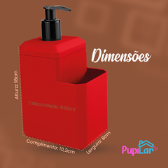 DISPENSER VERMELHO 550ML QUALITY C/ SUPORTE DE ESPONJA - PUPILAR - comprar online