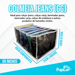 COLMEIA ORGANIZADORA JEANS/GG (20X25X40) P/ CALÇAS E BERMUDAS - comprar online